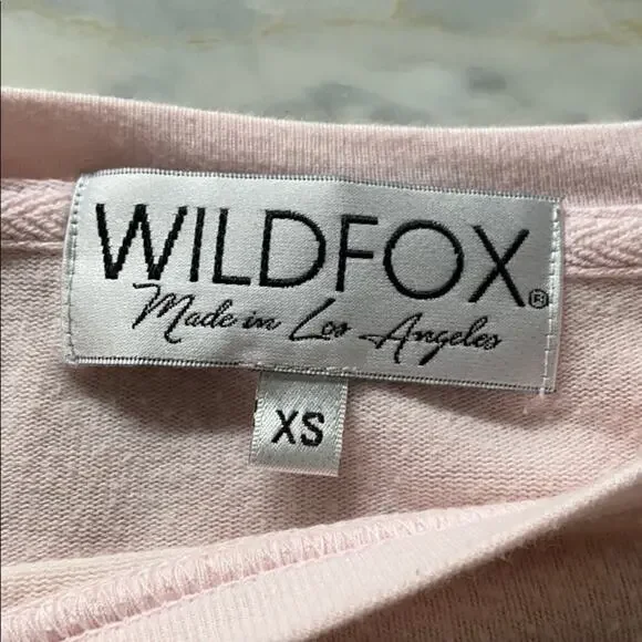 WILDFOX Womens Pink Pulllover Stop Judging Me Baggy Beach Jumper XS - Picture 4 of 5